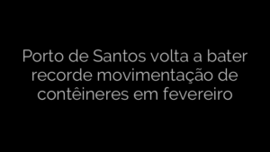 ​Porto de Santos volta a bater recorde movimentação de contêineres em fevereiro 